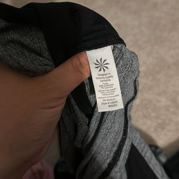 Athleta Running Wild Half Zip Pull Over Black and Gray Reflective Long Sleeve - Picture 4 of 8